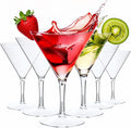 Liacere Martini Glasses Set of 6-11 oz Clear Plastic Martini Cocktail Glasses by Liacere