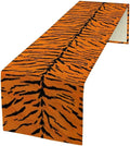 Vintage Tiger Print Table Runner, Rustic Cottage Country Farm Animal Fur Skin by SXXLDNG