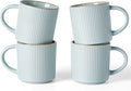 famiware Star Coffee Mug Set for 4, Handcrafted 12 oz Ceramic Stoneware Mugs by Famiware