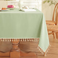 JIALE Spring Tablecloth, Heavy Duty Linen Style Textured Table Cloth Rectangle Tables, Wrinkle-Free Washable Waterproof Table Cover for Kitchen, Dining, Parties, 55"x55", Sage Green