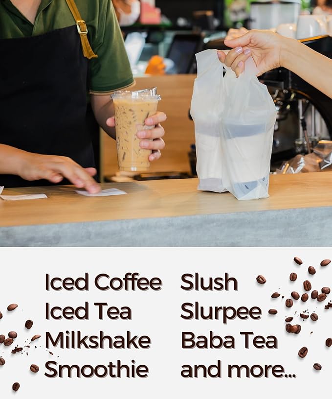 100 Pack 16 oz Clear Plastic Cups with Strawless-Sip-Lids, Disposable Cups Plastic Iced Coffee Cups, To Go Cups with Sip Through Lids for Smoothie, Milkshake, Cold Drinks for Party, Wedding, Event