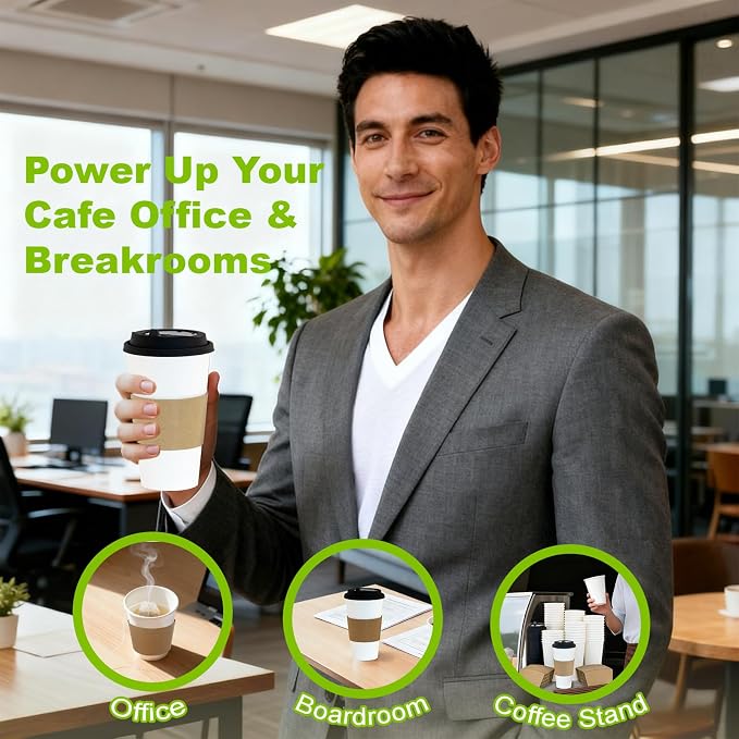 100 Pack 16 oz Disposable Coffee Cups - Image 7