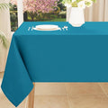 Smiry Rectangle Table Cloth, Waterproof Anti-Scratch Polyester Tablecloth, Decorative Washable Fabric Table Cover for Dining, Buffet, Parties and Outdoor, 52x70, Teal