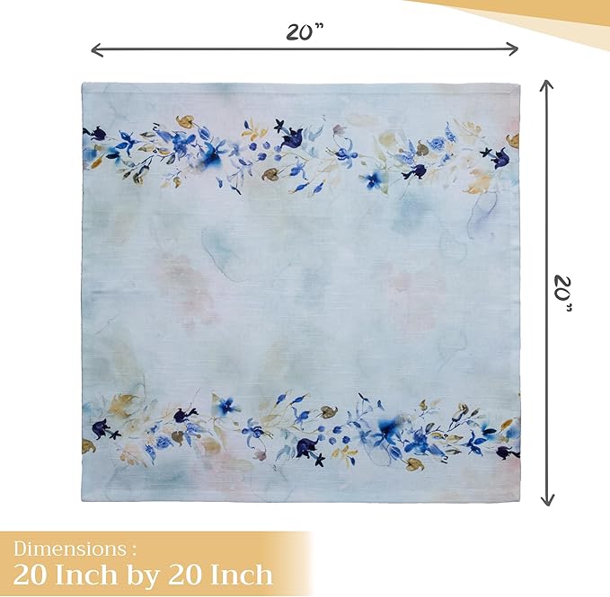 Maison d' Hermine Cloth Napkins Set of 4 100% Cotton Everyday Reusable Square Napkins Cloth Washable Dinner Wedding Restaurant Valentines Day Decorations Spring/Summer (Lazy Summer Days, 20" x 20")