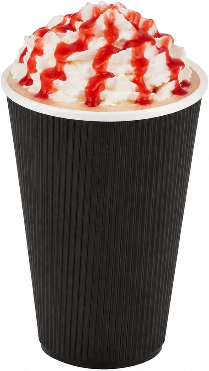 Restaurantware 12 Ounce Double Wall Disposable Coffee Cups, 500 Insulated Black by Restaurantware