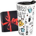 Ceramic Travel Coffee Mug, 12 oz, Travel Mug by fMSDD