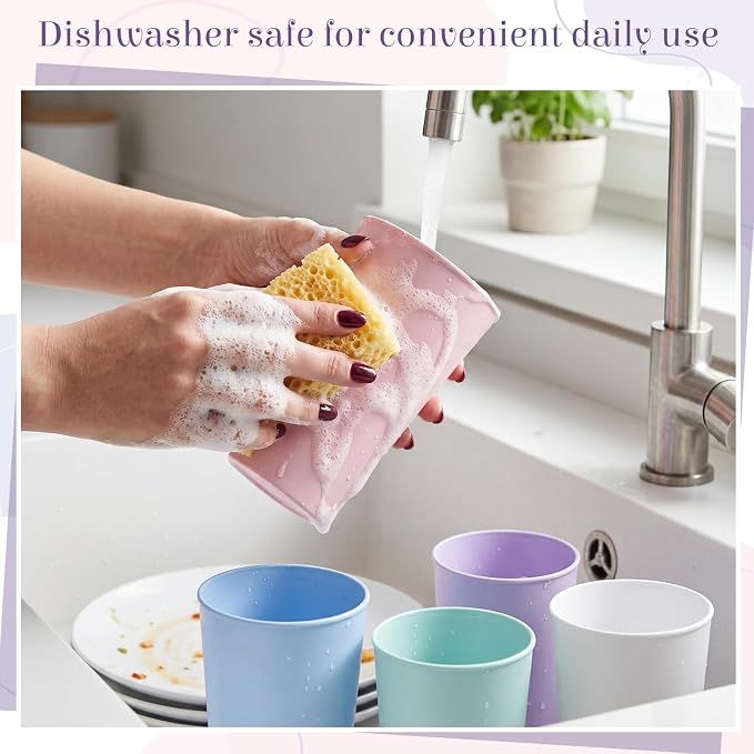 Yungyan 50 Pcs Unbreakable Plastic Cups 16oz Thickened Reusable Plastic Cup - Image 5