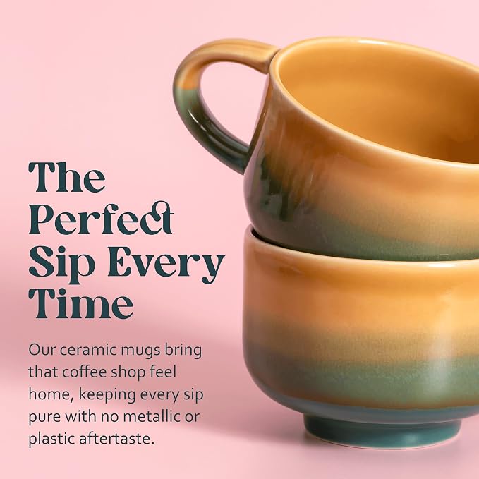 NOVA CERAMICS Amber Coffee Mug - 16 oz Ceramic Mug - Savannah | Aesthetic - Image 5