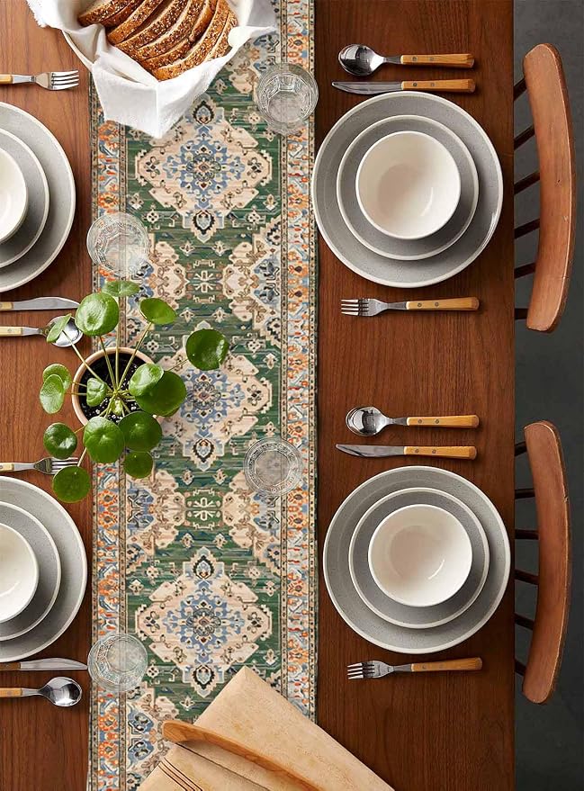 Boho Table Runners 120 Inches Long, Vintage Western Kitchen Dining Tables - Image 5