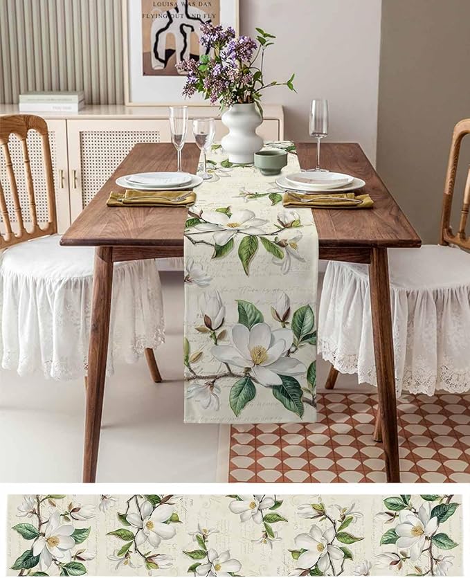 Vintage Floral Spring Table Runners 70 Inches Long, Rustic Botanical Table - Image 6