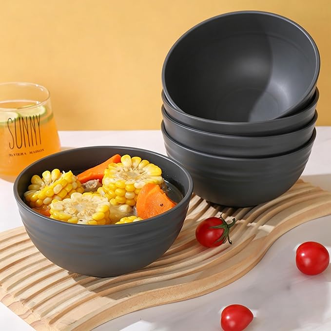 Unbreakable Wheat Straw Cereal Bowls Set of 6, 24 oz Microwave and Dishwasher - Image 5
