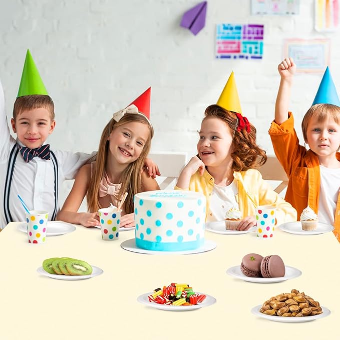 150 Pack Compostable Eco-friendly Plates: Small, White Plates (6 inch), Perfect for Dessert, Cake, Appetizer