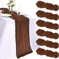 6 Pack 10Ft Brown Cheesecloth Table Runner 23 x 120 Inch | Gauze Rustic Boho by CKIKU