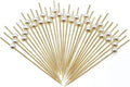 Minisland White Pearl Cocktail Picks, 4.7 Inch Long Bamboo Fancy Toothpicks for Appetizers, Decorative Christmas Bridal Wedding Party Food Drink Garnish Fruit Kabob Skewer Sticks 100 Counts - MSL152