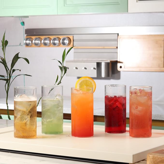 Highball Drinking Glasses Set of 8 | 15 oz Capacity | Thin And Light - Image 2
