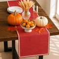 Folkulture Fall Table Runner 108 Inches Long | Burnt Orange Rick Rack | Table by FOLKULTURE