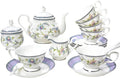 Bone China Tea Set, 21-Pieces Porcelain Tea Set by LEPOTOCLO