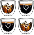 Gute 4Pcs Double Wall Glass Espresso Cups, Heat Resistant, Dishwasher Safe by GUTE
