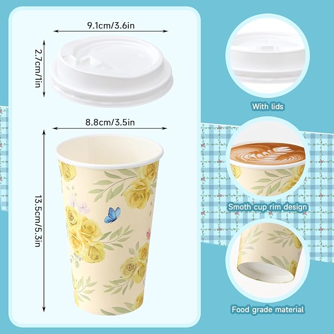 50 Pack 16 oz Disposable Coffee Cups - Image 3