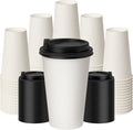 16 oz Coffee Cups with Lids 100 Pack, Party Supplies, To-Go Paper Cups by ECOEXTRA