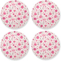 Seamless Pattern Red Roses Absorbent Coasters 4 Piecing Set Cork Base Cups by KLL