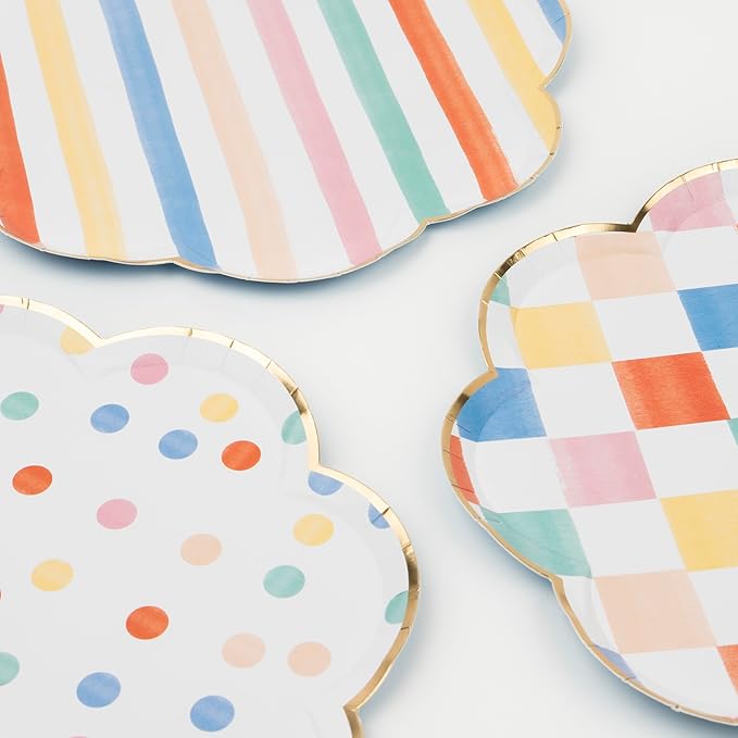 Meri Meri Colorful Pattern Dinner Plates (Pack of 8)