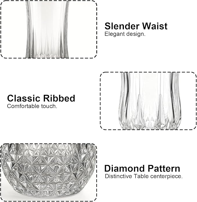 Ruckae Drinking Glasses Set of 8, 11 oz and 7 oz Kitchen Water Glass Cups Set - Image 3