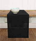 Solino Home 100% Pure Linen Dining Table Runner Black, Fete 14 x 108 in | Table by SolinoHome