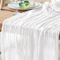 Cheesecloth Table Runner 10FT Ivory Boho Gauze Rustic Sheer Table Runners | by Xiomot