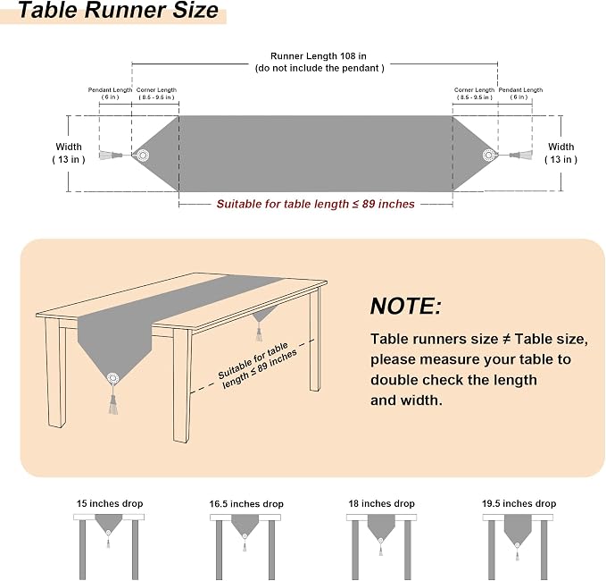 Loom and Mill Luxury Chenille Damask Table Runner 108 inches Long, 13x108 inch - Image 2