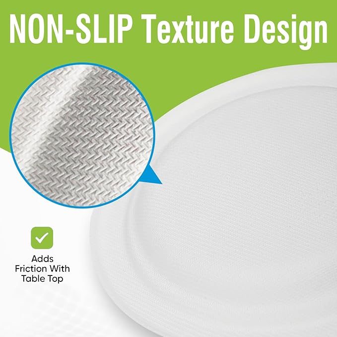 Disposable Plates 100% Compostable Heavy Duty - 9 Inch paper plates bulk for Party, Dinner, Cake, Dessert, Snacks Eco-Friendly White