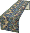William Morris Floral Table Runner, Vintage Flowers Botanical Printed Table by Yearn+Jear