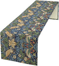 William Morris Floral Table Runner, Vintage Flowers Botanical Printed Table by Yearn+Jear