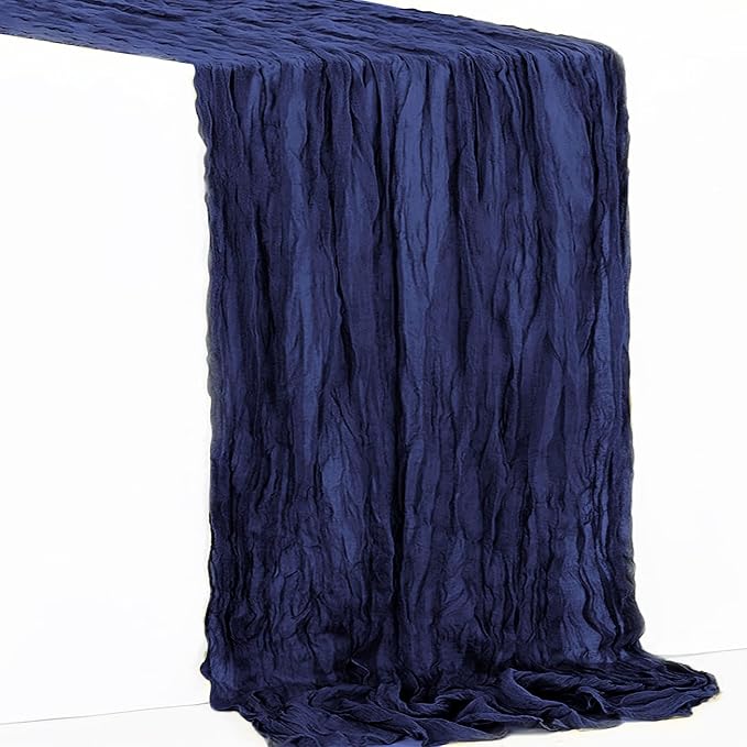6 Pack Navy Blue Cheesecloth Table Runner 35x120 Inch 10Ft Rustic Gauze Cheese - Image 7