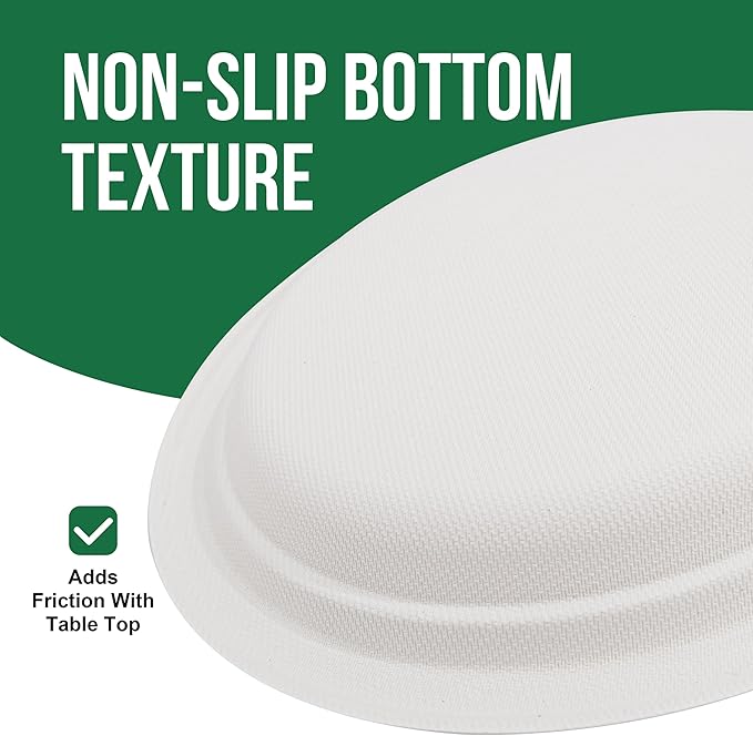 DaYammi 100% Compostable Paper Plates 9 Inch, 125-Pack Heavy Duty Paper Plates Bulk,Biodegradable Bagasse,Eco-Friendly Disposable Dinner Plate for BBQ,Picnic,Party (BPI Certified,Microwaveable)