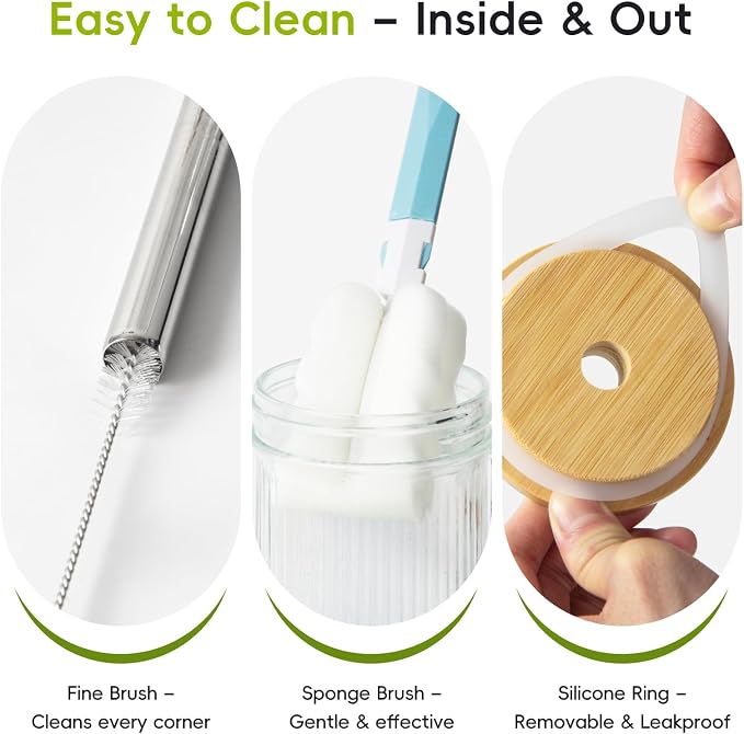 JunVpic Glass Tumbler, 24 oz Ice Coffee Cups - Image 5