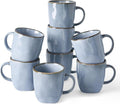 famiware Coffee Mugs Set of 8, Ocean Square 13oz Coffee Cup Set by Famiware