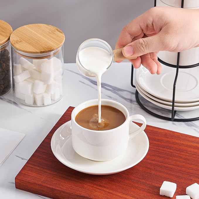 YOLIFE 8oz Porcelain Stackable Cappuccino Cups - Image 6