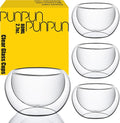 PunPun 2.7oz. 80ml Double Wall Borosilicate Glass Tea Cups Espresso Cups by PunPun