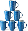 AmorArc 20 oz Large Coffee Mugs Set of 6, Embossed Ceramic Coffee Mugs by AmorArc