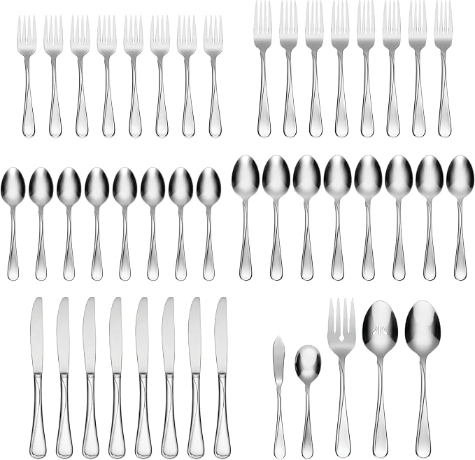 Oneida Flight 45-Piece 18/0 Stainless Steel Silverware Set - Image 2