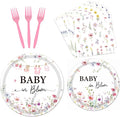 Rakuto Baby in Bloom Baby Shower Decorations Tableware Supplies, Wildflower by Rakuto