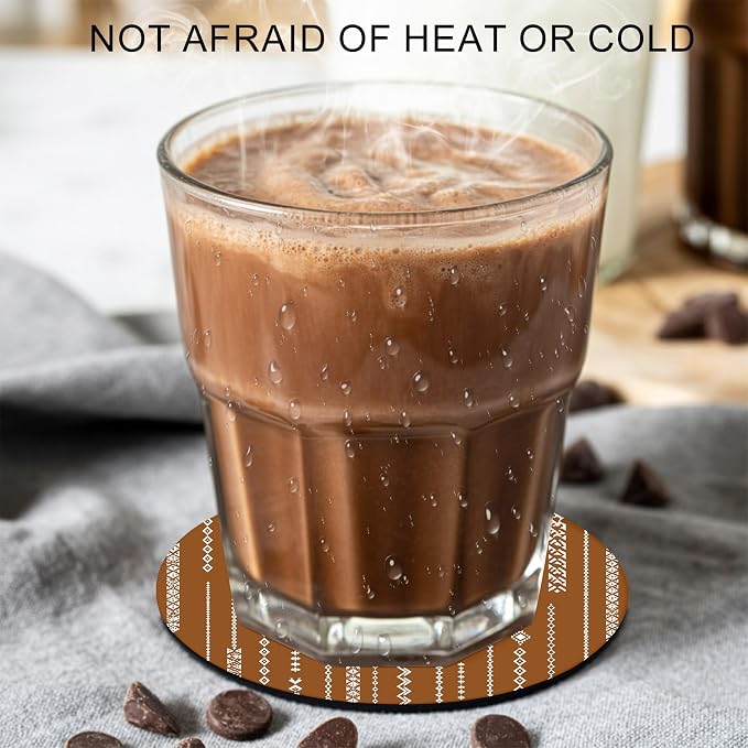 Vintage Brown Coasters Set of 2, Absorbent Coasters - Image 3