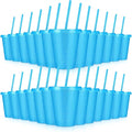 24 Pcs Plastic Tumblers with Lids and Straws, Reusable Cups with Lids Plastic by LEIFEOSH