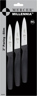 Mercer Culinary M23903 Millennia Black Handle, 3-Inch Slim Paring Knives by MercerCulinary