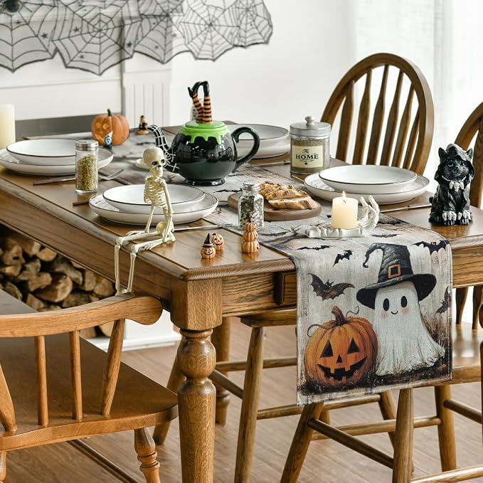 Artoid Mode 210 GSM Halloween Table Runner 13x90 Inch Home Party Decor | - Image 4
