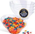 20oz Clear Plastic Serving Bowls Medium Disposable Candy Dishes, Buffet by StockYourHome