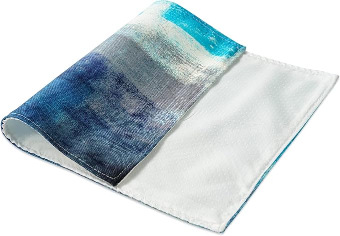 Turquoise and Grey Placemats Set of 4 Modern Art Teal Placemats Heat Resistant Non-Slip Artwork Dining Placemats Washable Table Mats for Home Kitchen Decor