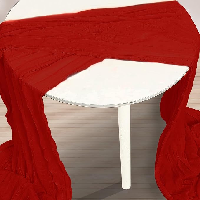 1 Pack Burgundy Cheesecloth Table Runner 35x120 Inch 10Ft Rustic Gauze Cheese - Image 2