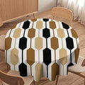 Abstract Boho Geometric Round Tablecloth, Mid Century Modern Geometric Art Retro Print Tablecloth for Home Party Dining Room Kitchen Decor 36Inch(90cm)